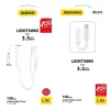 Dudao L16i Adaptador de audio Lightning a 3,5 mm Blanco