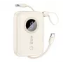 Dudao PD22.5W Powerbank con cables integrados, carga rápida, 10000mAh, blanco