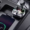 Transmisor FM para coche Dudao R2PRO+ con PD25W Bluetooth 5.3 conexiones de carga RGB - negro y plata