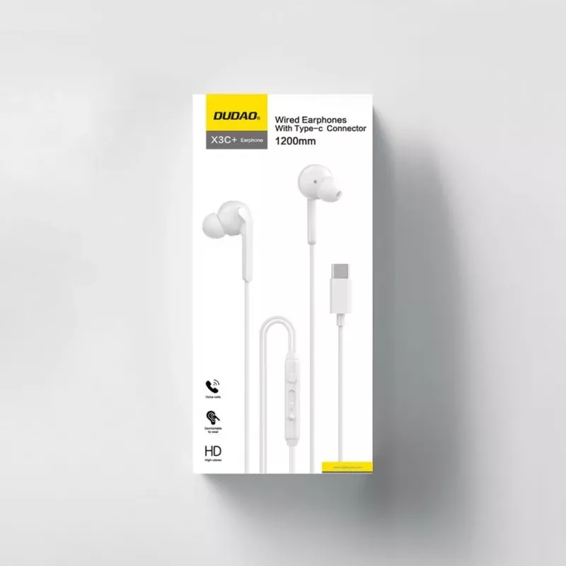 Dudao X3C+ Auriculares in-ear Hi-Fi con monitor 1,2 m blancos