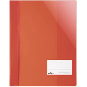 DURABLE A4+ carpeta de informes con ventana de etiquetado 90x57 mm, transparente, pack de 25 269003
