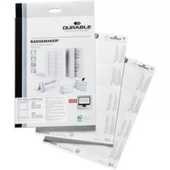 DURABLE BADGEMAKER® Etiquetas insertables 61 x 150 mm, blanco, 20/pack 145902