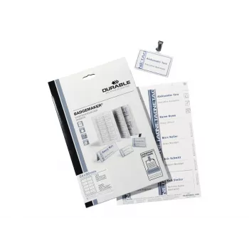 DURABLE BADGEMAKER® etiquetas insertables 61 x 210 mm, 100 uds., cartón blanco, láser/inyección 146002