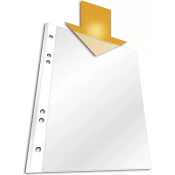 DURABLE BUSINESS A5 Fundas portadocumentos, 4 perforaciones, cristal transparente, 100 unidades (4 x 25) 265019