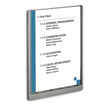 Durable Click Sign A4 Placa de puerta vertical, grafito (486737)