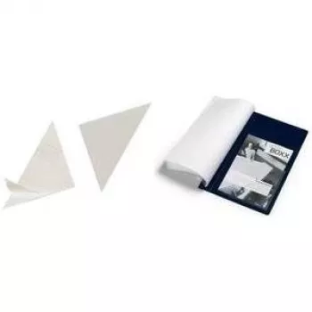 DURABLE CORNERFIX® bolsillos triangulares autoadhesivos, 175 mm, transparentes, 100 unidades (828319)