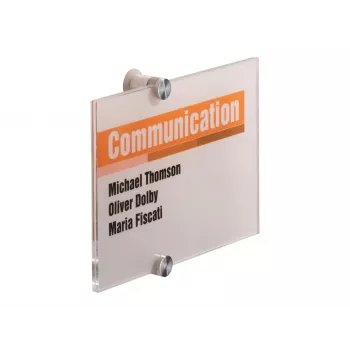 DURABLE CRYSTAL SIGN A5 set de placas de puerta en horizontal, acrílico transparente, montaje con tornillos, 1 set 482319