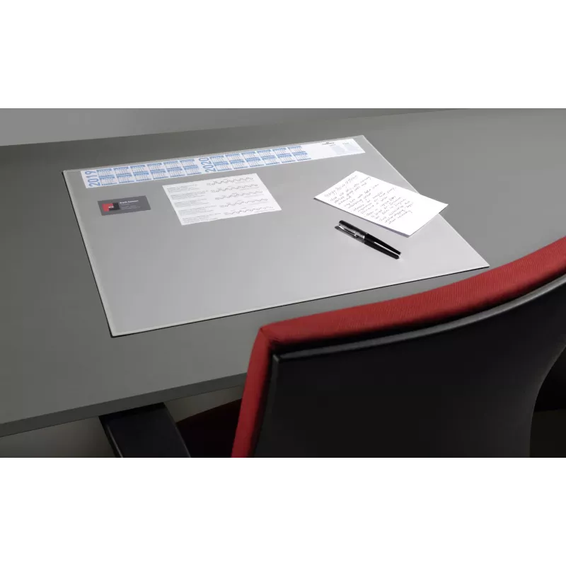DURABLE Protector de escritorio con calendario integrado, cobertura total transparente, 65x52 cm, azul oscuro