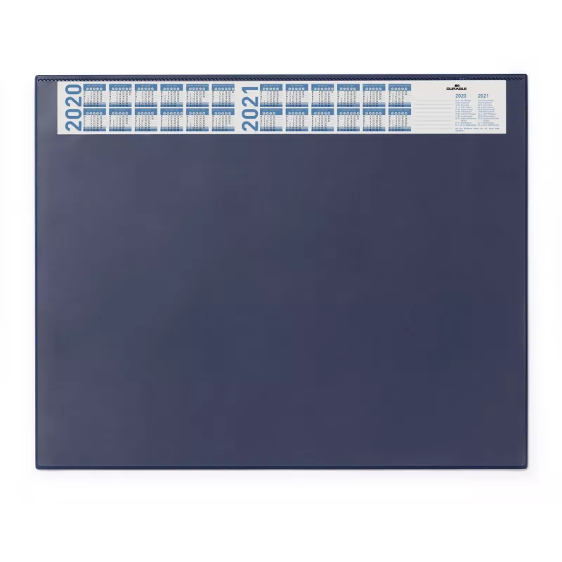 DURABLE Protector de escritorio con calendario integrado, cobertura total transparente, 65x52 cm, azul oscuro