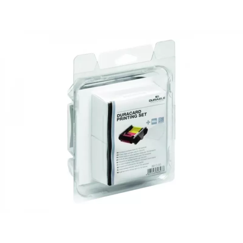 DURABLE DURACARD ID 300 Kit de accesorios para impresora con cinta monocroma negra y tarjeta de limpieza 891300