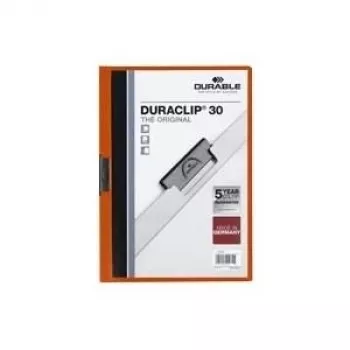 DURABLE DURACLIP 30 A4 funda de archivo rápida, naranja, pack de 25 220009