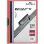 DURABLE DURACLIP 60 A4 pinza de archivo negra con frente transparente, capacidad 60 hojas, muelle antideslizante, pack de 25 220903