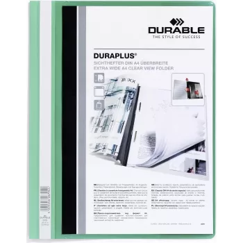 DURABLE DURAPLUS carpeta de presentación A4+, verde, pack de 25 257905