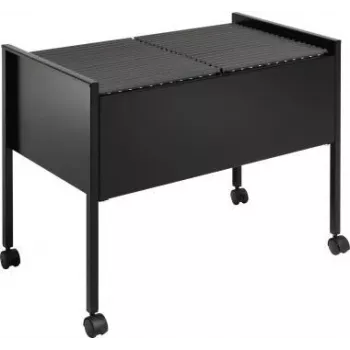 Carro de archivo colgante DURABLE ECONOMY DUO 100 A4 con capacidad para 100 archivos, dos filas, estructura de acero, 4 ruedas giratorias, negro 308201
