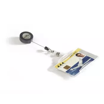 DURABLE portatarjetas de identificación con yoyó extraíble para 1 tarjeta, pack de 10 801119