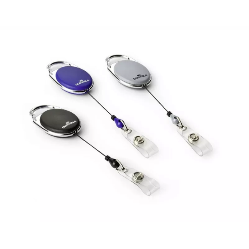 DURABLE Jojo STYLE Portatarjetas con cordón de botón a presión, pack de 10, negro 832407