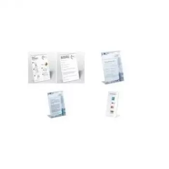 DURABLE expositor A4 vertical en forma de L, acrílico transparente, pack de 2 859619