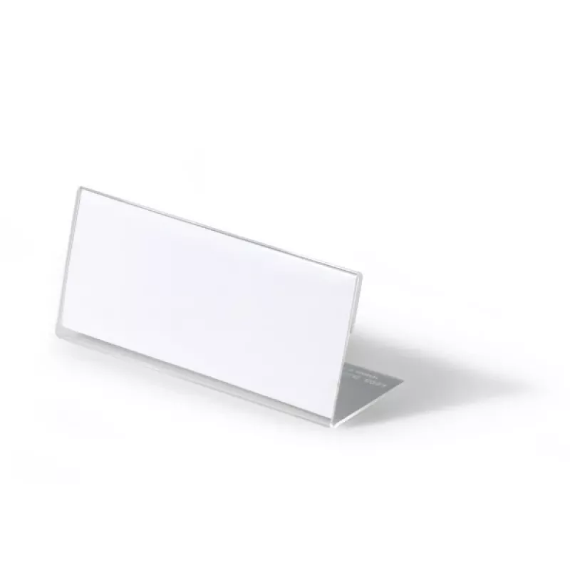 DURABLE portanombres de mesa en forma de L 61x150 mm acrílico transparente, pack de 10 805419