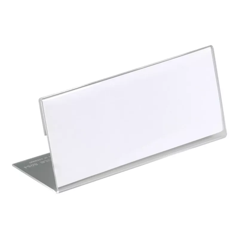 DURABLE portanombres de mesa en forma de L 61x150 mm acrílico transparente, pack de 10 805419