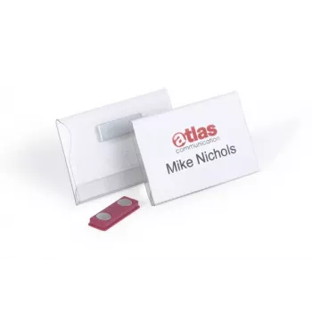 DURABLE Placa de identificación magnética 90 x 54 mm, Transparente, 25 por paquete 811719
