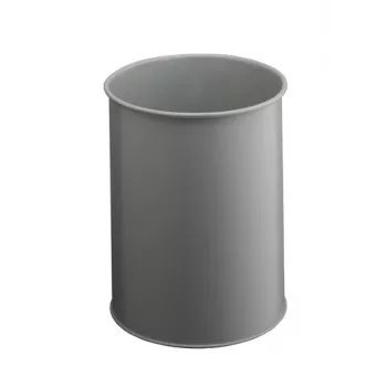 DURABLE Papelera de metal 15L redonda negra 330110