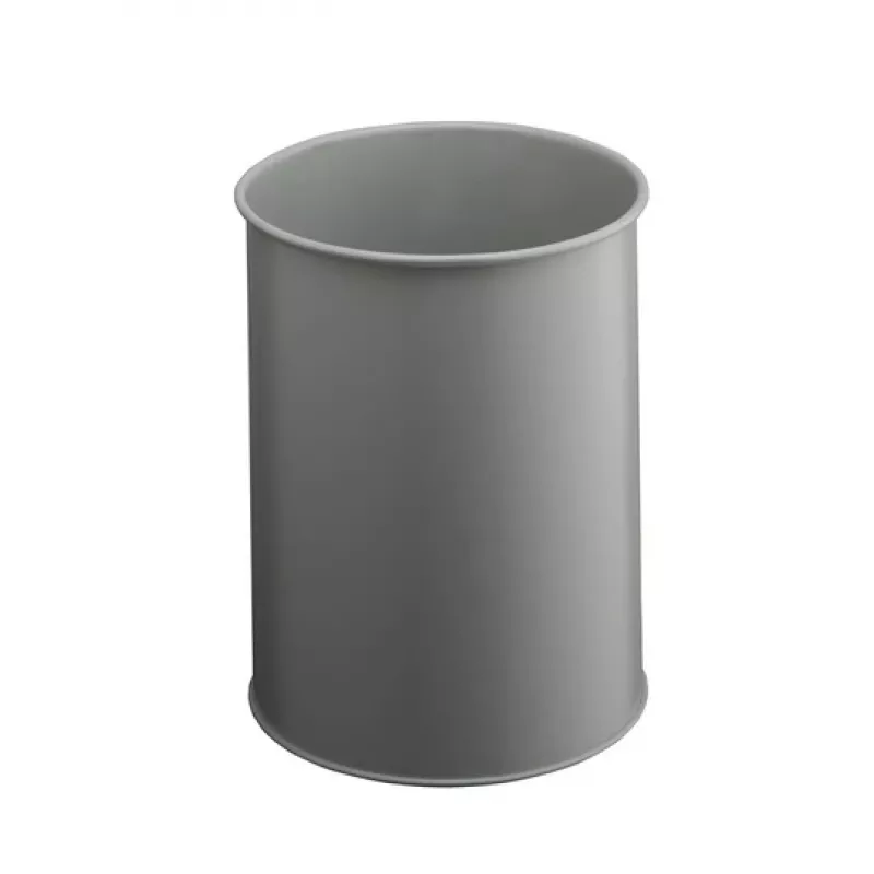 DURABLE Papelera de metal 15L redonda negra 330110