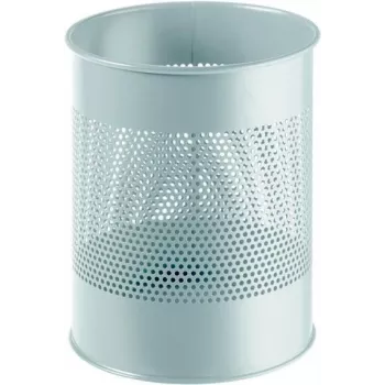 DURABLE papelera de metal 15L redonda perforada negra 331010