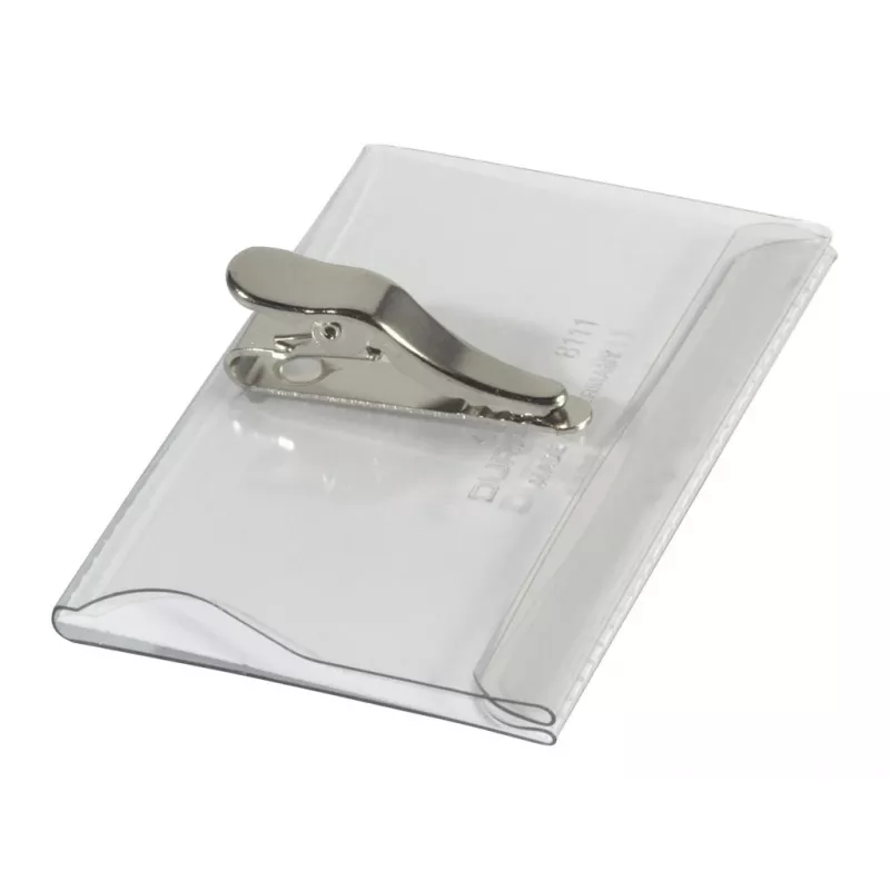 DURABLE Portanombres 54x90 mm con pinza de cocodrilo, pack de 25, transparente 811119