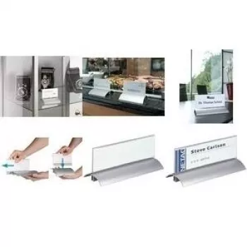 DURABLE PRESENTER DE LUXE Portatarjetas de mesa 61x210 mm, acrílico transparente, 2 uds. 820219