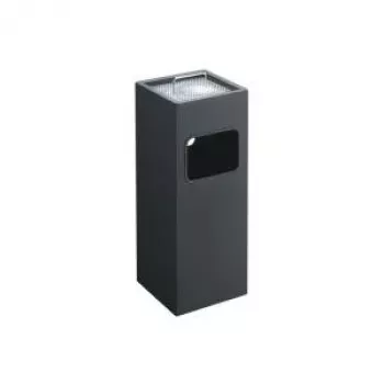 DURABLE papelera rectangular de acero con cenicero integrado, 17 litros, negra 333158