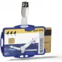 DURABLE Portatarjetas de identificación rígido con clip textil para 2 tarjetas, transparente, pack de 25 (821806)