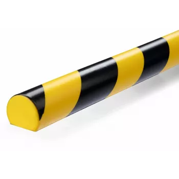 Durable S32R pasacables de suelo, PVC, negro/amarillo, redondeado, 1000 mm