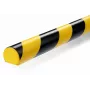 Durable S32R Protector de cables para suelo, PVC, negro/amarillo, redondeado, 1000 mm