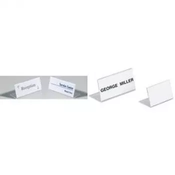 DURABLE SHERPA® Expositor de mesa en L, acrílico, 61x210 mm, horizontal, transparente, pack de 10 803119