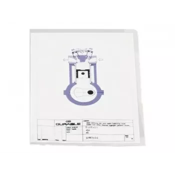 DURABLE STANDARD fundas de documentos A4 de polipropileno, apertura superior y lateral, pack de 100, transparente 233719