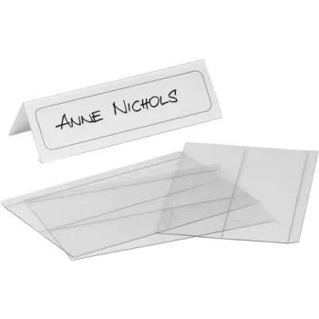 DURABLE Portatarjetas de mesa 210x61 mm PET transparente 10 uds. 804819