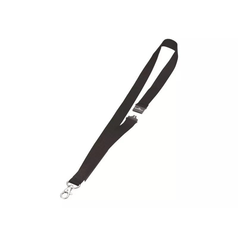 DURABLE Textil-Lanyard 20 con mosquetón, negro, pack de 10 (813701)