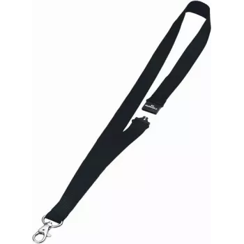 DURABLE Textil-Lanyard 20 con mosquetón, negro, pack de 10 (813701)