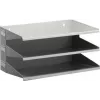 DURABLE VARICOLOR Organizador de escritorio modular A4 de 3 niveles, gris con bandejas rojas/verdes/azules 335910