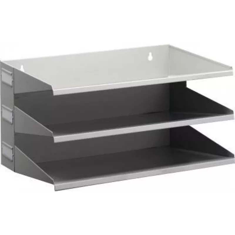 DURABLE VARICOLOR Organizador de escritorio modular A4 de 3 niveles, gris con bandejas rojas/verdes/azules 335910