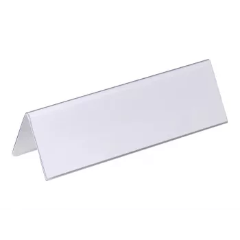 DURABLE VISIFIX® Portanombres de sobremesa 61/122x210 mm, PVC transparente, pack de 25 (805219)