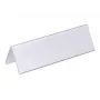 DURABLE VISIFIX® Portanombres de sobremesa 61/122x210 mm, PVC transparente, pack de 25 (805219)