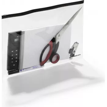 DURABLE ZIP BAG Bolsa con cremallera transparente A4 con cremallera negra, pack de 5 247901
