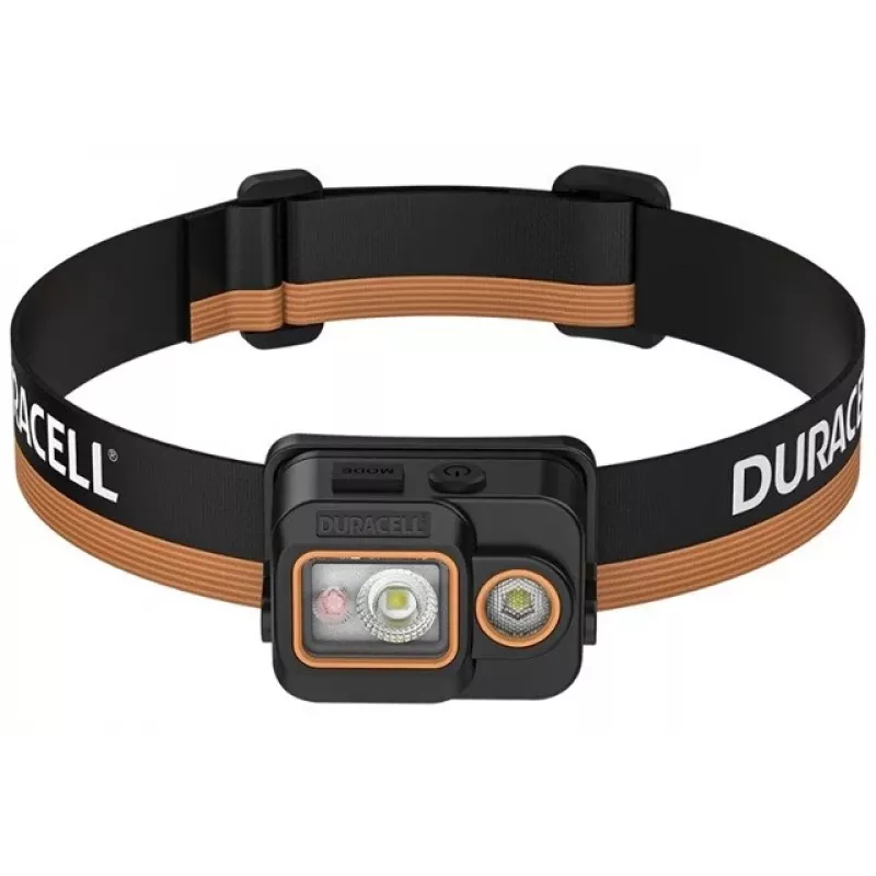 Duracell DH700R linterna frontal LED recargable, 700 lúmenes, sensor de movimiento, IPX4, negro/naranja
