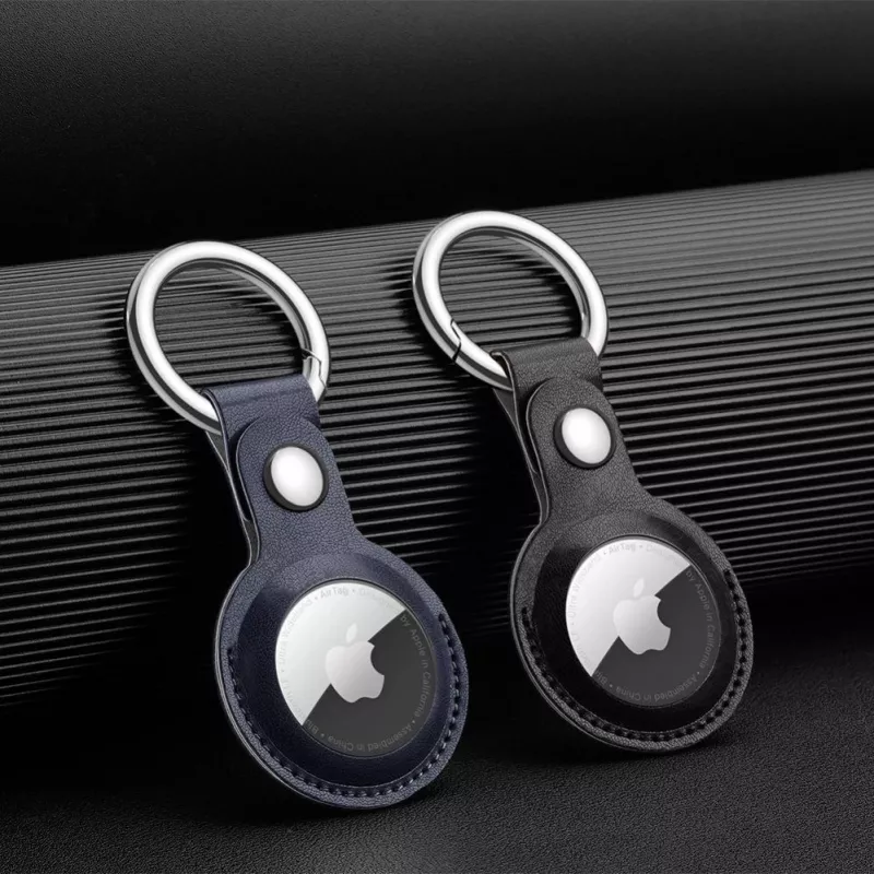 Dux Ducis Pack de 4 fundas flexibles de silicona con llavero para Apple AirTag (Negro, Verde, Rosa, Azul)