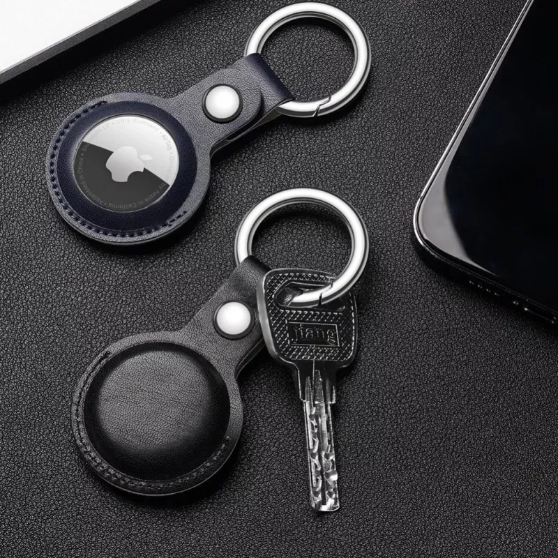 Dux Ducis Pack de 4 fundas flexibles de silicona con llavero para Apple AirTag (Negro, Verde, Rosa, Azul)
