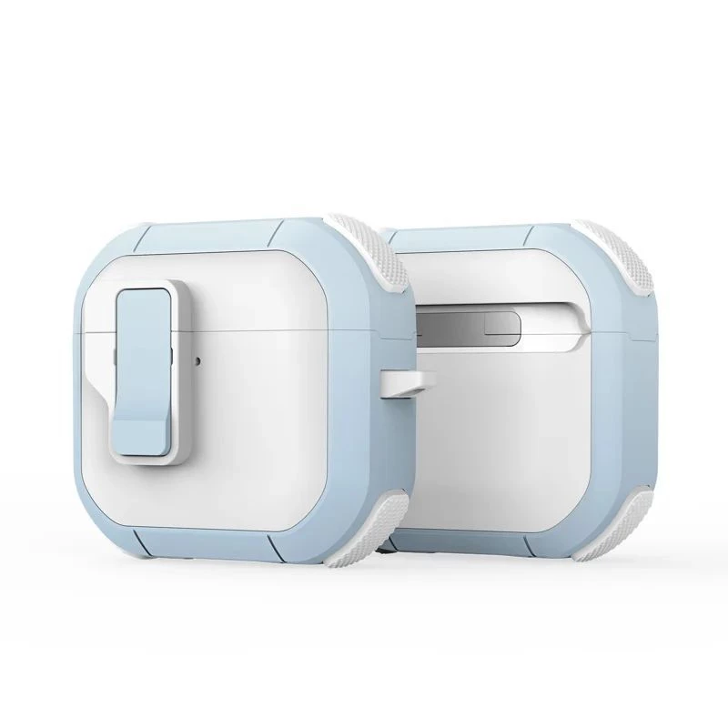 Dux Ducis AirPods 4 Funda PECP Series PC+TPU con Gancho Blanco Azul