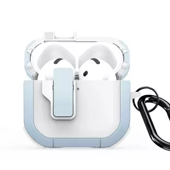 Dux Ducis AirPods 4 Funda PECP Series PC+TPU con Gancho Blanco Azul