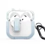 Dux Ducis AirPods 4 Funda PECP Series PC+TPU con Gancho Blanco Azul