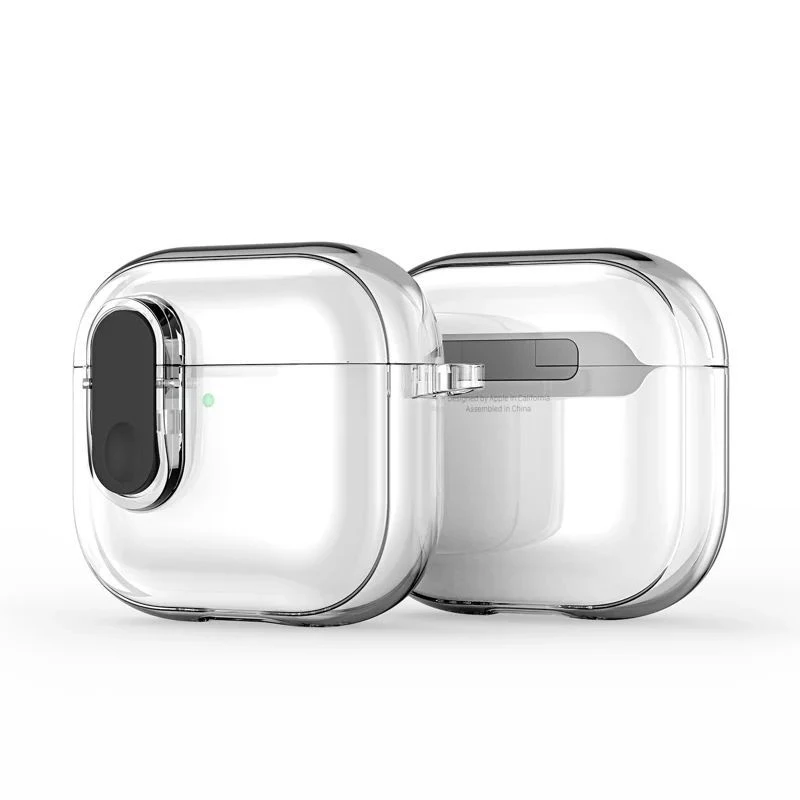 Dux Ducis funda PECL Series PC+TPU con gancho para Apple AirPods 4 negro transparente